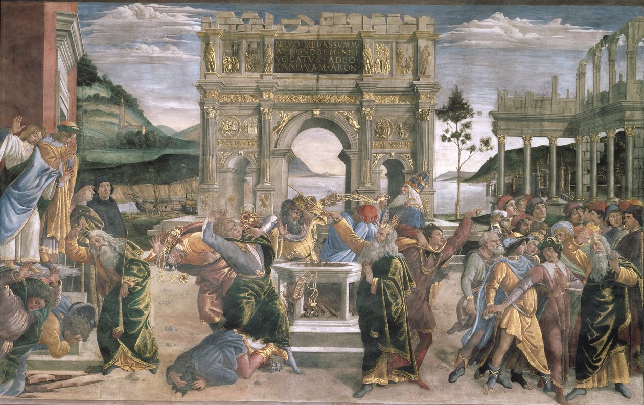 可拉，大坍和亚比兰的惩罚，1481年 作者 桑德罗·波提切利（Sandro Botticelli）