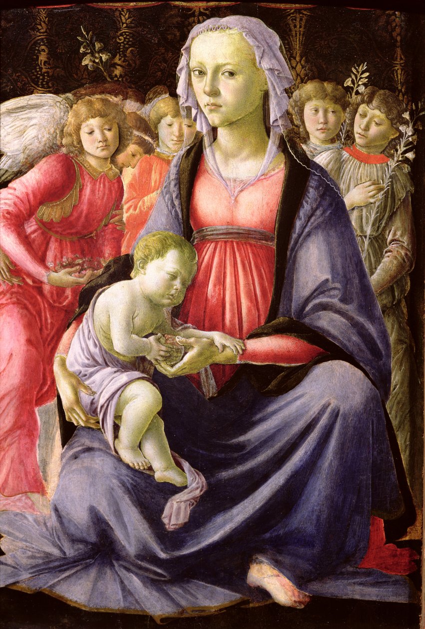 被五个天使包围的圣母子女 作者 桑德罗·波提切利（Sandro Botticelli）