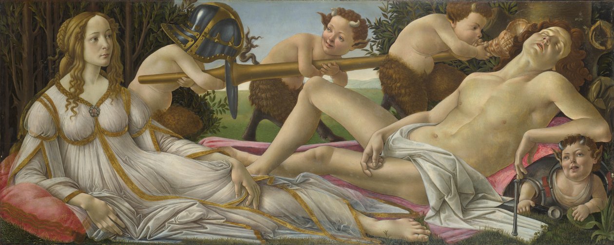 金星和火星，c.1485（面板上的蛋彩画和油） 作者 桑德罗·波提切利（Sandro Botticelli）