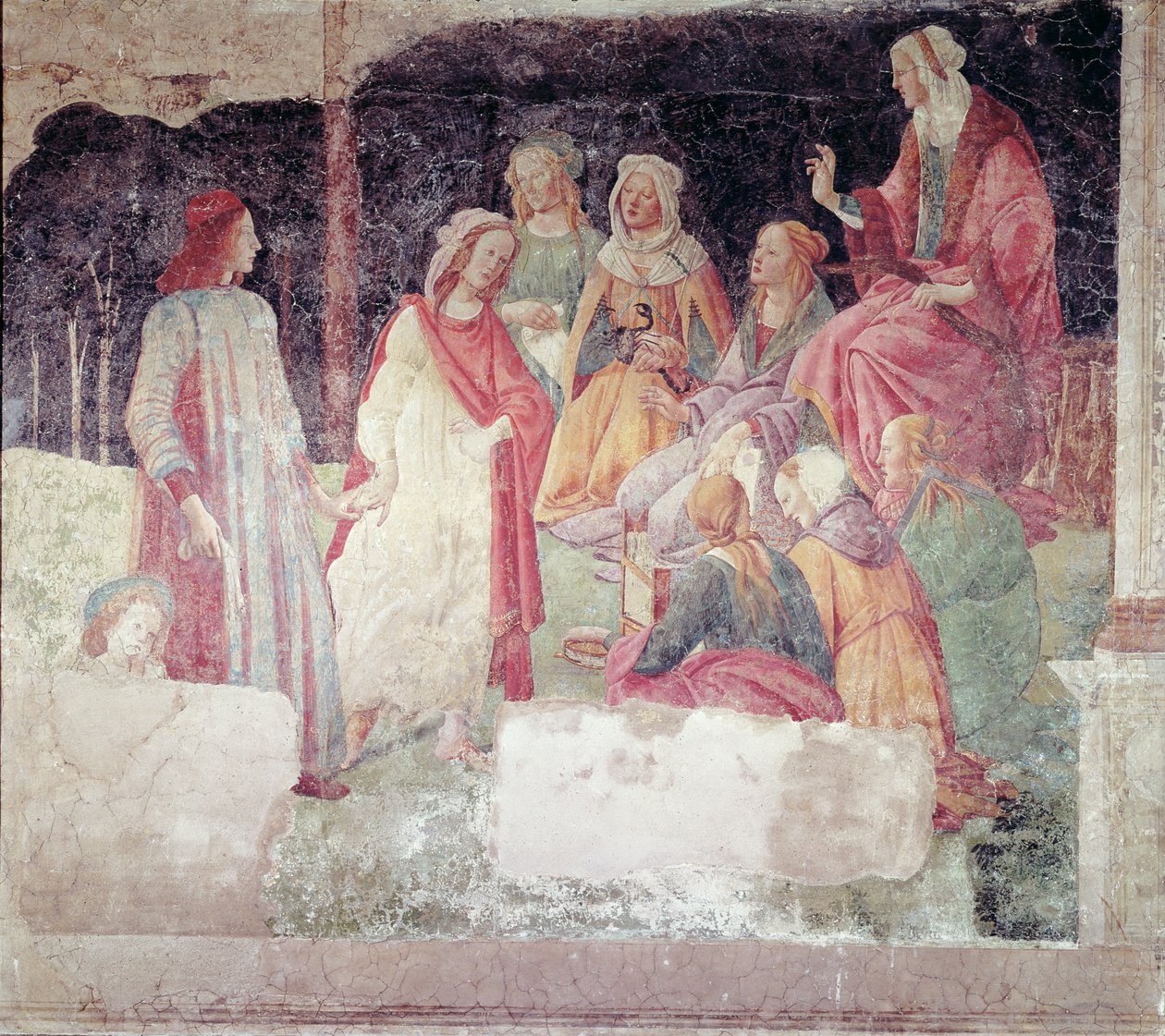 来自Villa Lemmi的Seven Liberal Arts招呼的年轻人 作者 桑德罗·波提切利（Sandro Botticelli）