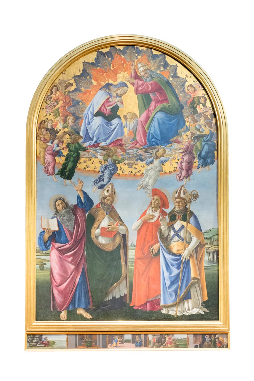 Coronation of the Virgin with angels and st John the evangelist, st Augustine   1461082   zh       chinese Successfully Translated  Original: Illustrations to Samuel Richardsons The Life of Pamela, illustrated by Joseph Highmore Translat: Illustrations to  作者 桑德罗·波提切利（Sandro Botticelli）