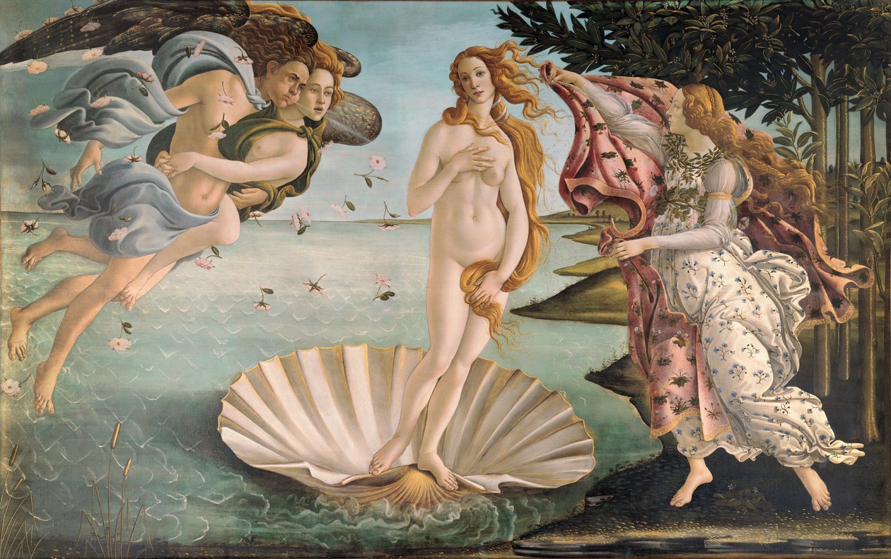 金星的诞生，约1485年（画布上的蛋彩画） 作者 桑德罗·波提切利（Sandro Botticelli）