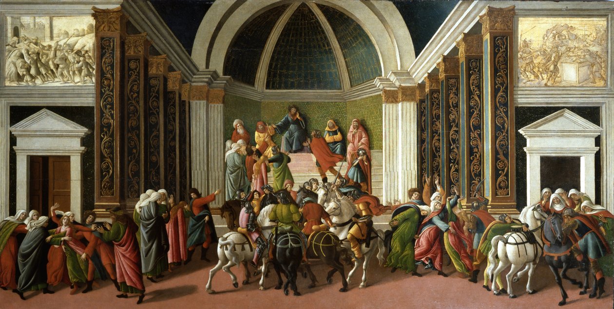 Histoire de Virginie Romana - The Story of Virginia par Sandro Botticelli (1445-1510), c.1498 - Tempera on panel, 85x165 - Accademia Carrara, Bergamo 作者 桑德罗·波提切利（Sandro Botticelli）