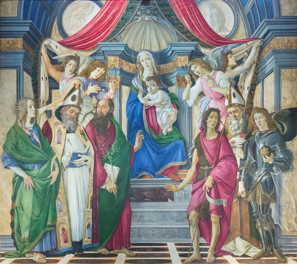 麦当娜和圣子与圣徒一起加冕 作者 桑德罗·波提切利（Sandro Botticelli）