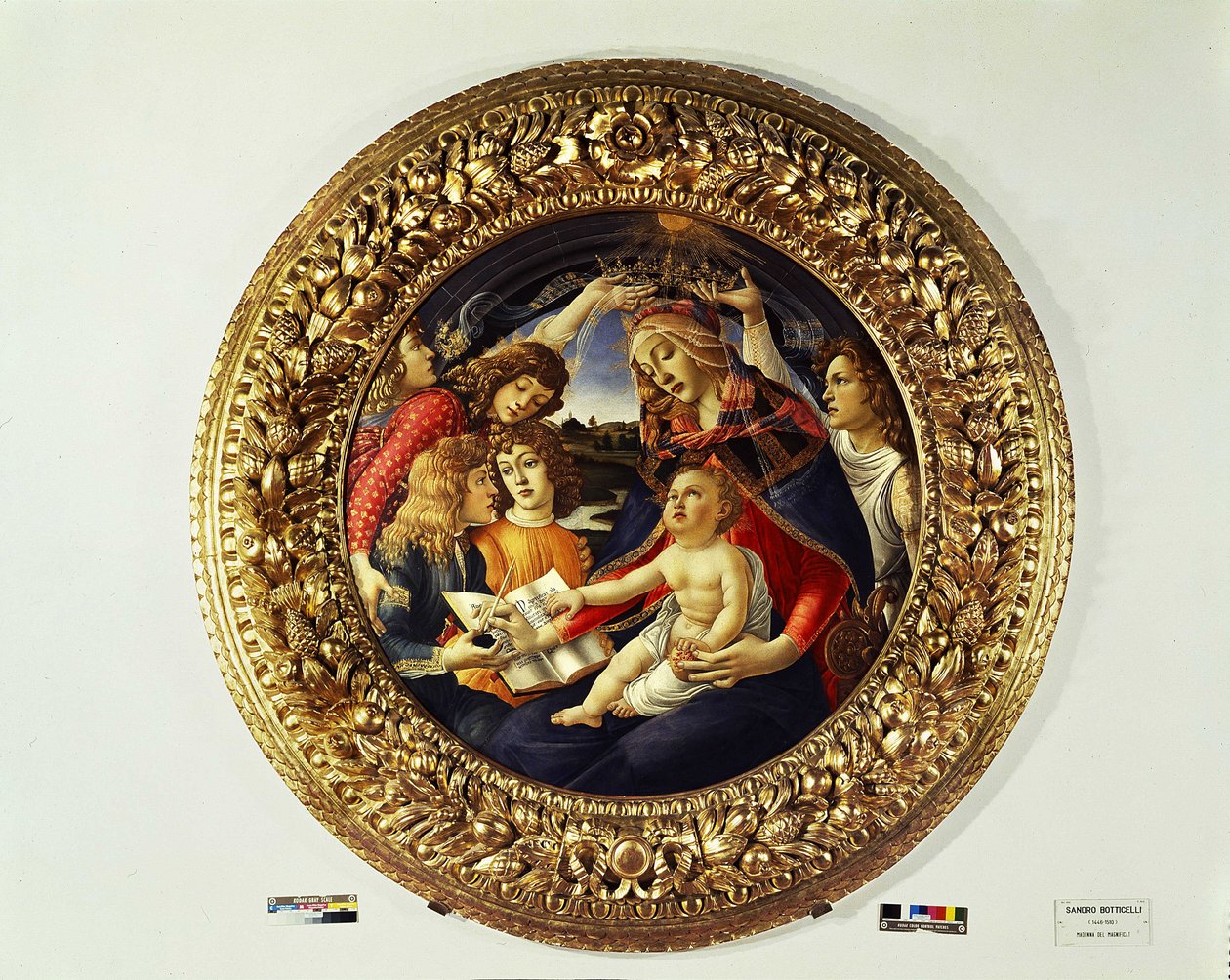 圣母玛利亚和五个天使（通多）--1481-1483年 作者 桑德罗·波提切利（Sandro Botticelli）