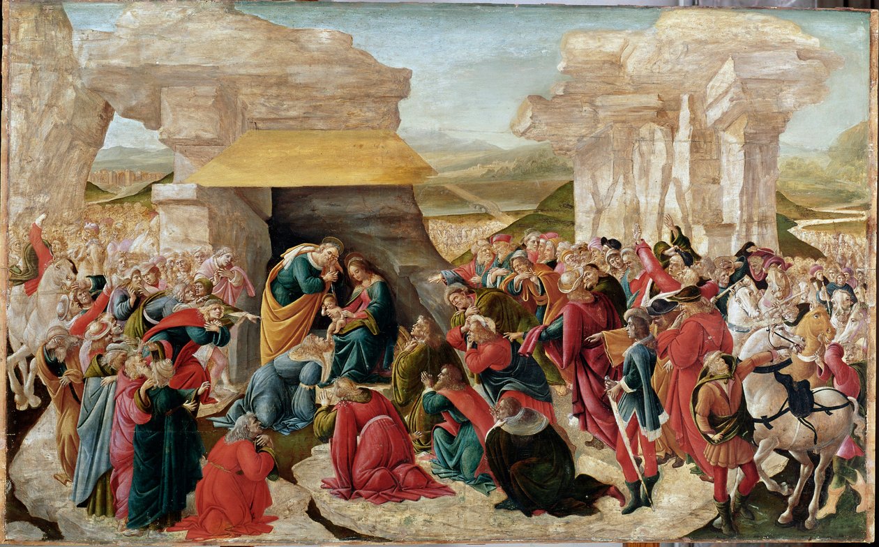 麦琪的崇拜》（未完成的绘画，约1500年）。 作者 桑德罗·波提切利（Sandro Botticelli）