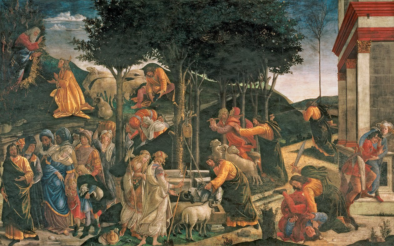 The Youth of Moses, in the Sistine Chapel 作者 桑德罗·波提切利（Sandro Botticelli）