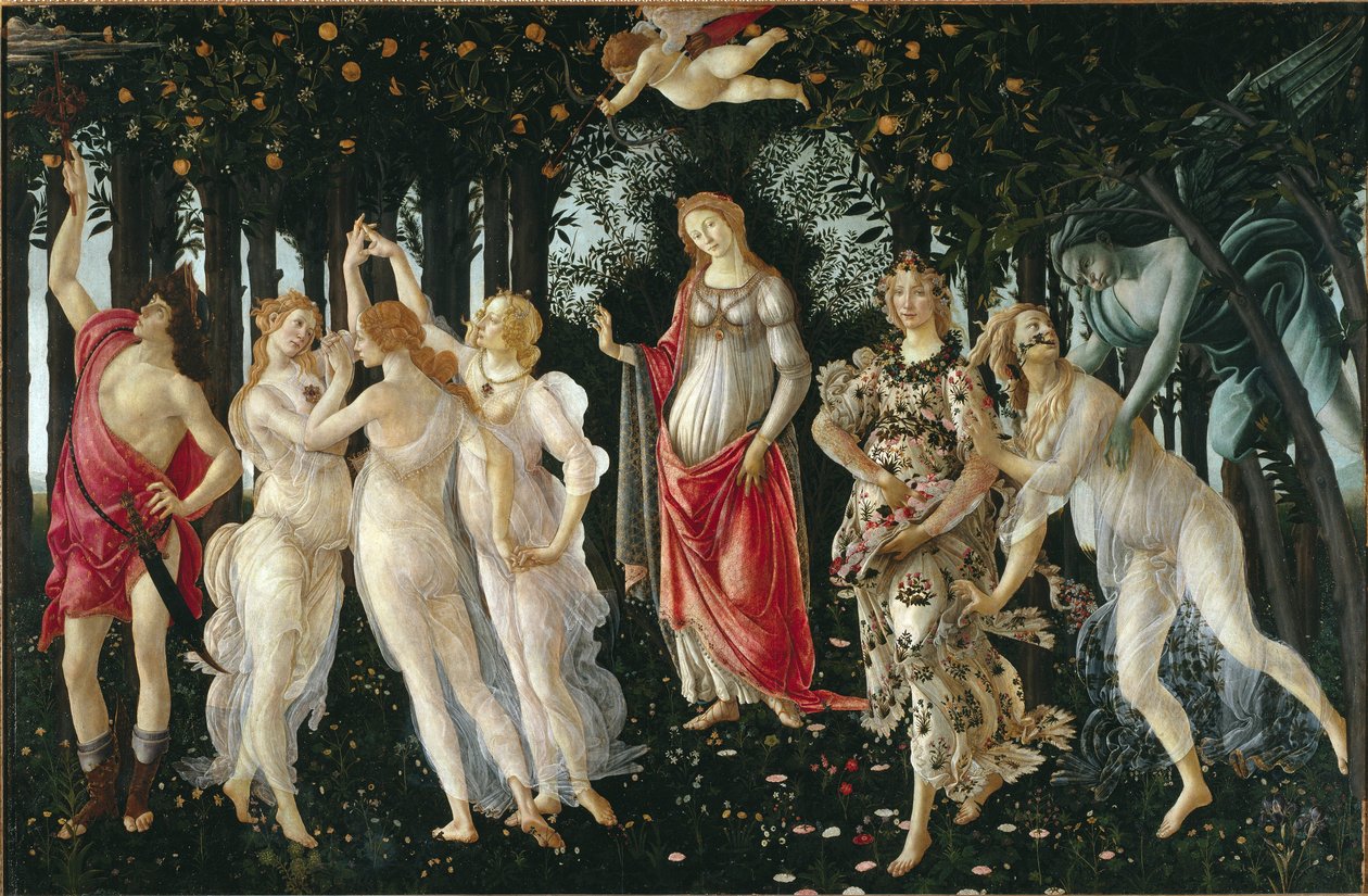 春天 (细节) - 蛋彩画 onwood 作者 桑德罗·波提切利（Sandro Botticelli）