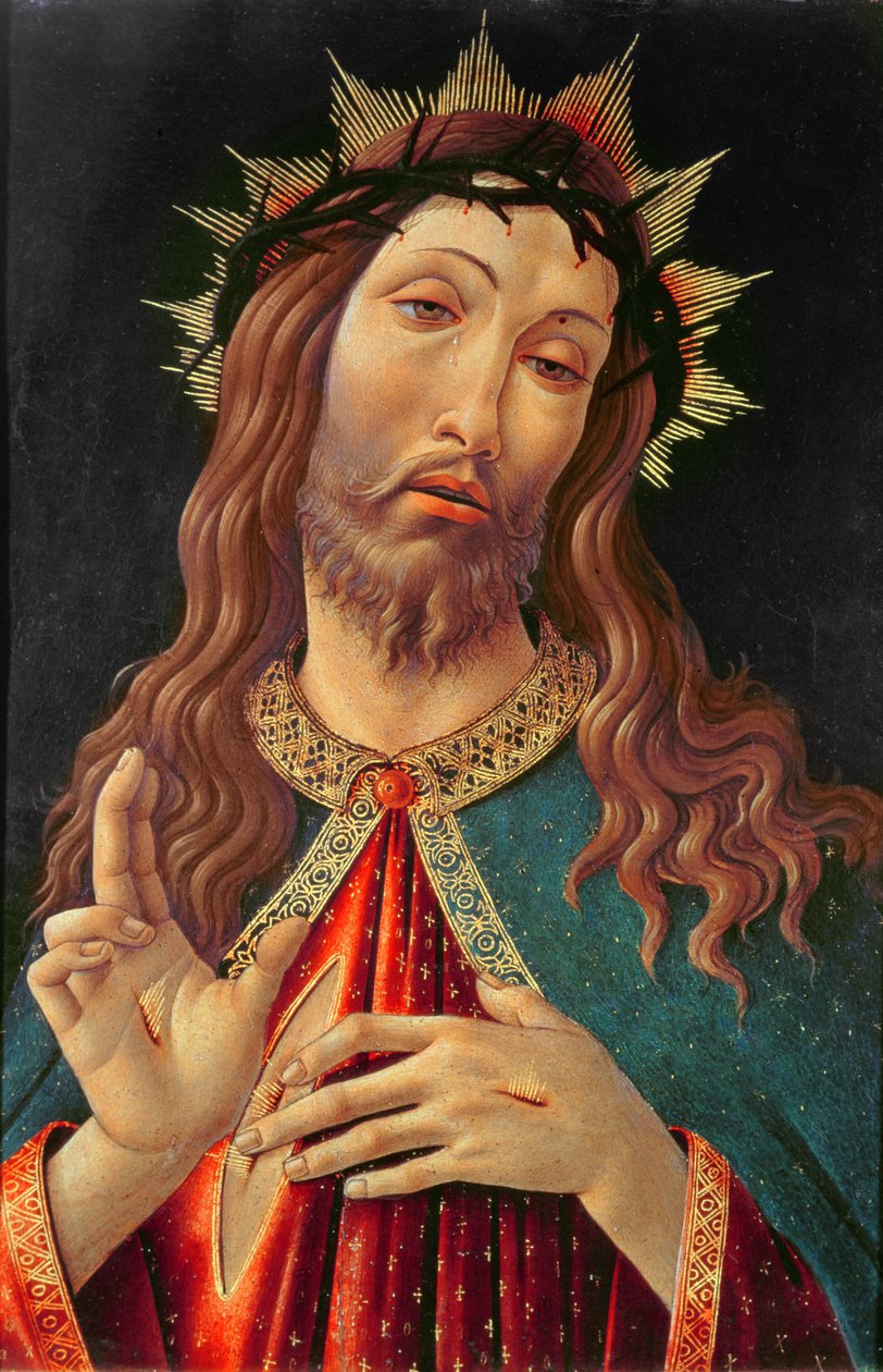 Ecce Homo或The Redeemer，约1474年（面板上的蛋彩画） 作者 桑德罗（前往）波提切利