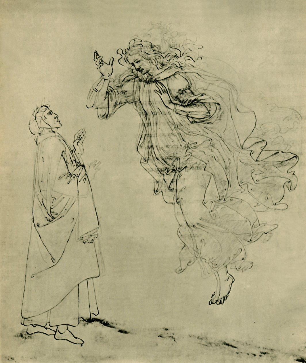但丁和比阿特丽斯，1492-1495，1943年。 作者 桑德罗·波提切利（Sandro Botticelli）