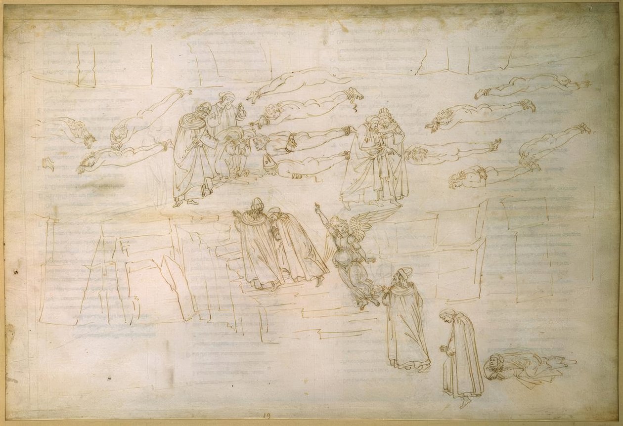 但丁的Sirenetraum，... 作者 桑德罗·波提切利（Sandro Botticelli）