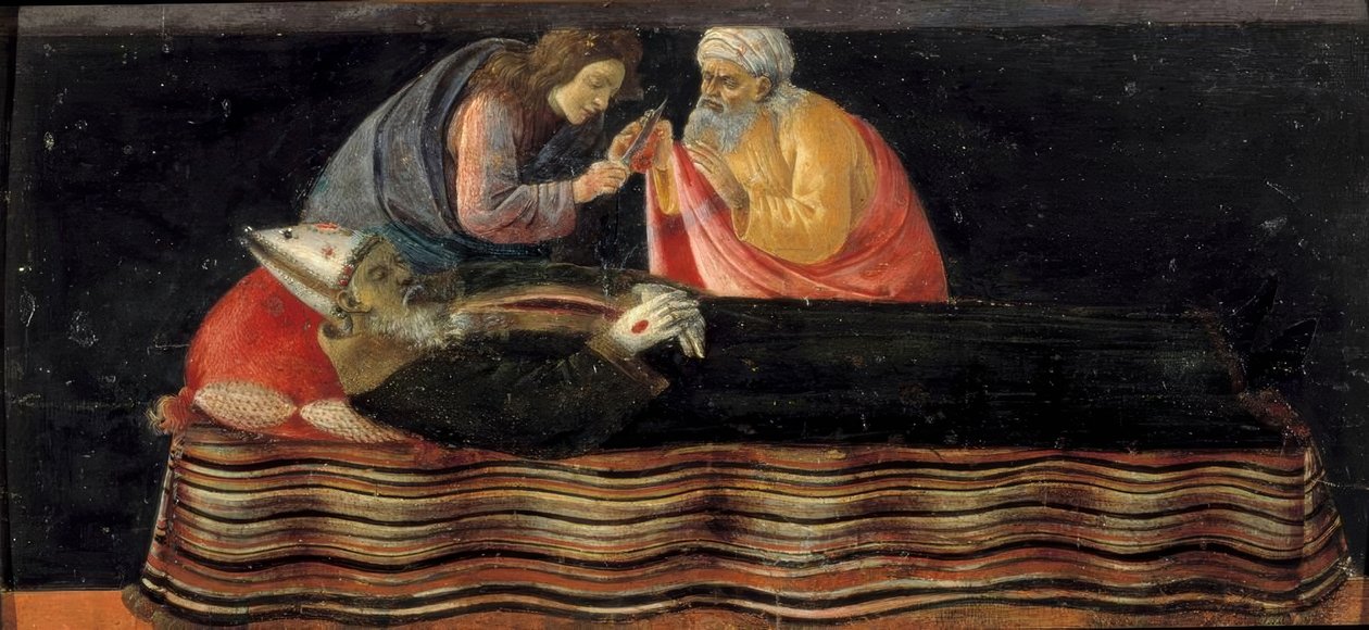 从圣比斯卡尸体中取出心脏 作者 桑德罗·波提切利（Sandro Botticelli）