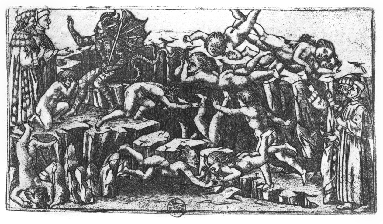 地狱，来自Dante Alighieri的“神曲”（1265-1321） 作者 桑德罗·波提切利（Sandro Botticelli）