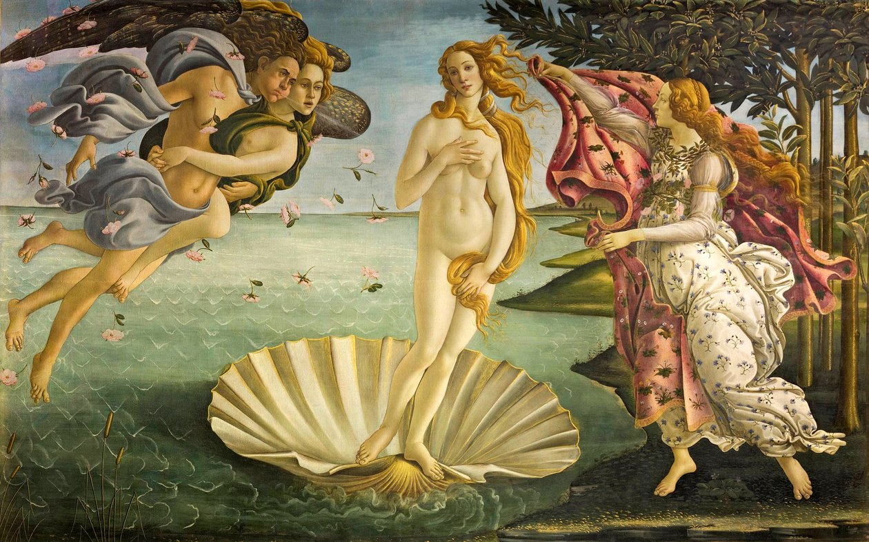 意大利语：维纳斯的诞生 维纳斯的诞生 作者 桑德罗·波提切利（Sandro Botticelli）