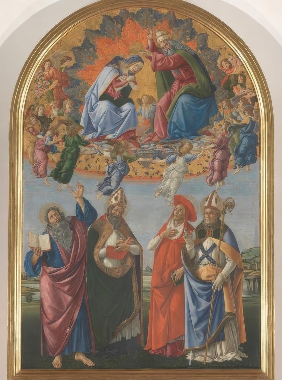 玛丽与四位圣徒加冕 作者 桑德罗·波提切利（Sandro Botticelli）