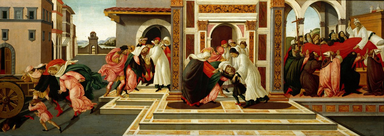 最后的奇迹与圣芝诺比乌斯之死c。 1500 作者 桑德罗·波提切利（Sandro Botticelli）