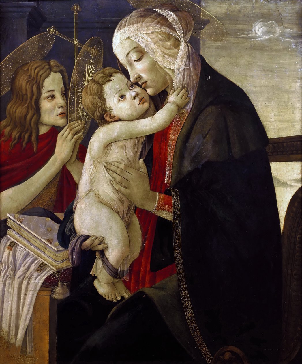 圣母玛利亚和婴儿圣约翰，约1485-1490。 作者 桑德罗·波提切利（Sandro Botticelli）