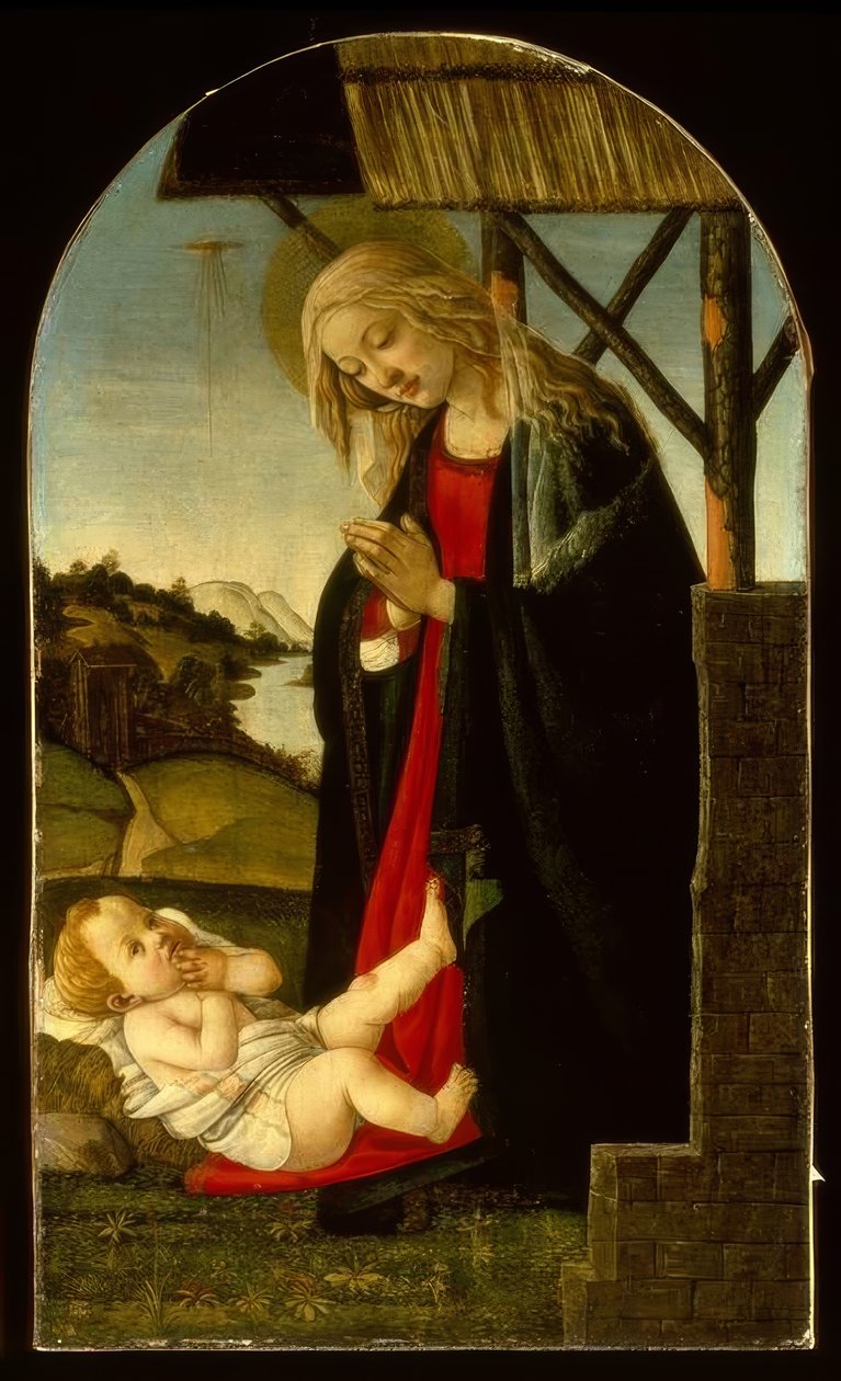 玛丽亚，崇拜孩子 作者 桑德罗·波提切利（Sandro Botticelli）