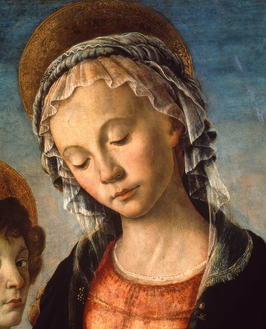 玛丽亚与孩子，约翰内斯纳本和两个天使 作者 桑德罗·波提切利（Sandro Botticelli）