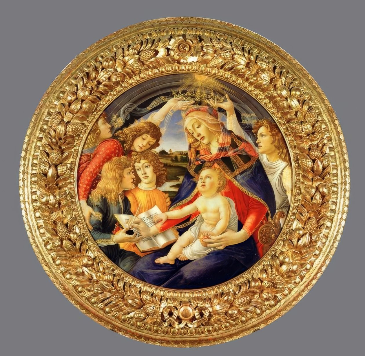玛丽与孩子和五个天使 作者 桑德罗·波提切利（Sandro Botticelli）