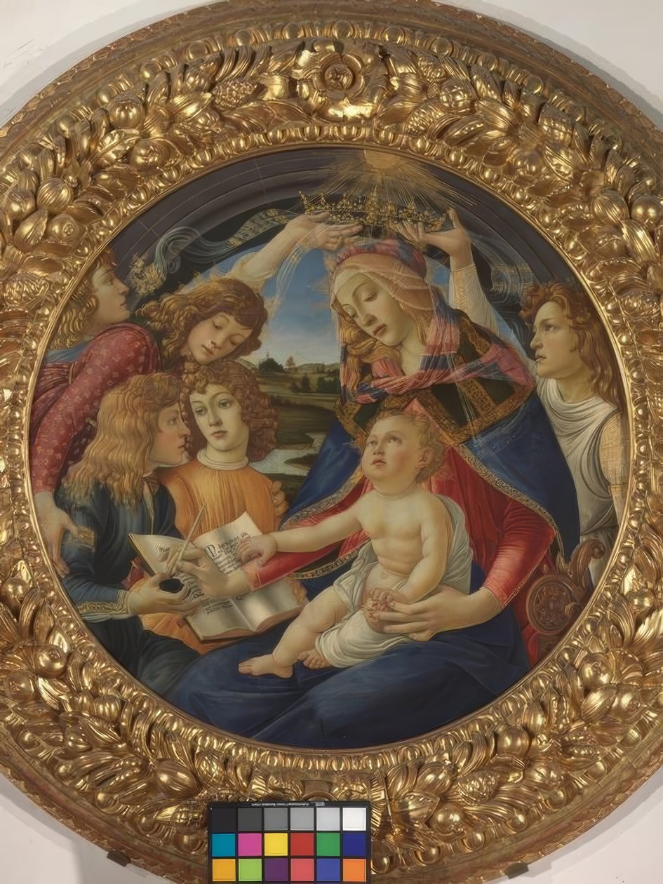 玛丽与孩子和五个天使 作者 桑德罗·波提切利（Sandro Botticelli）