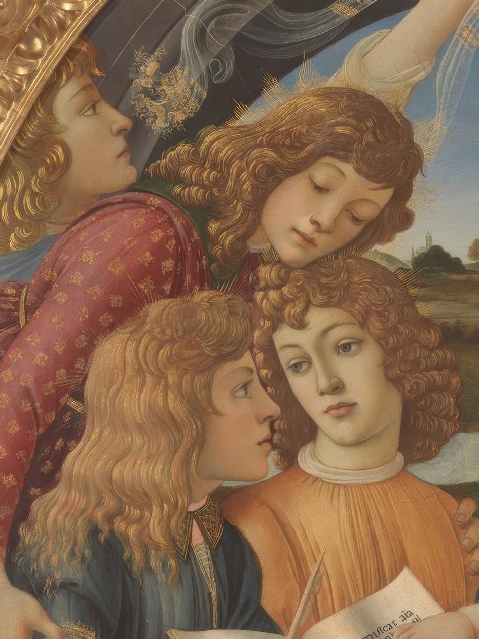 玛丽与孩子和五个天使 作者 桑德罗·波提切利（Sandro Botticelli）