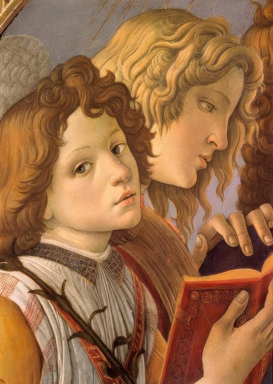 玛丽与孩子和六个天使 作者 桑德罗·波提切利（Sandro Botticelli）