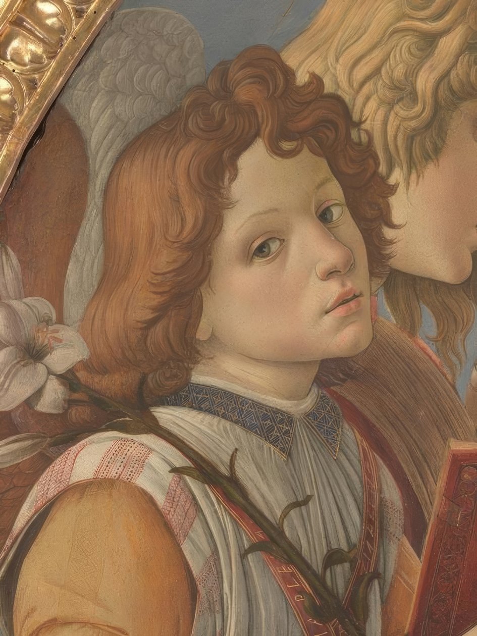 玛丽带着孩子和六个天使 作者 桑德罗·波提切利（Sandro Botticelli）