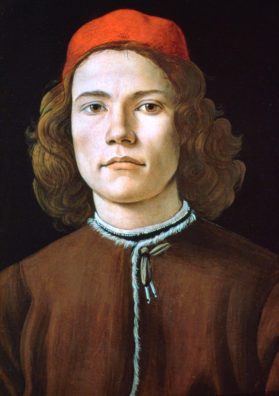 一个年轻人的画像，c1480-1485 作者 桑德罗·波提切利（Sandro Botticelli）