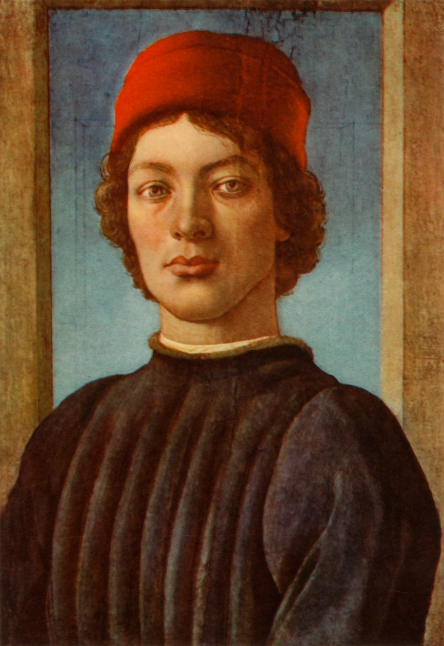 青年肖像，c1485,1937年。 作者 桑德罗·波提切利（Sandro Botticelli）