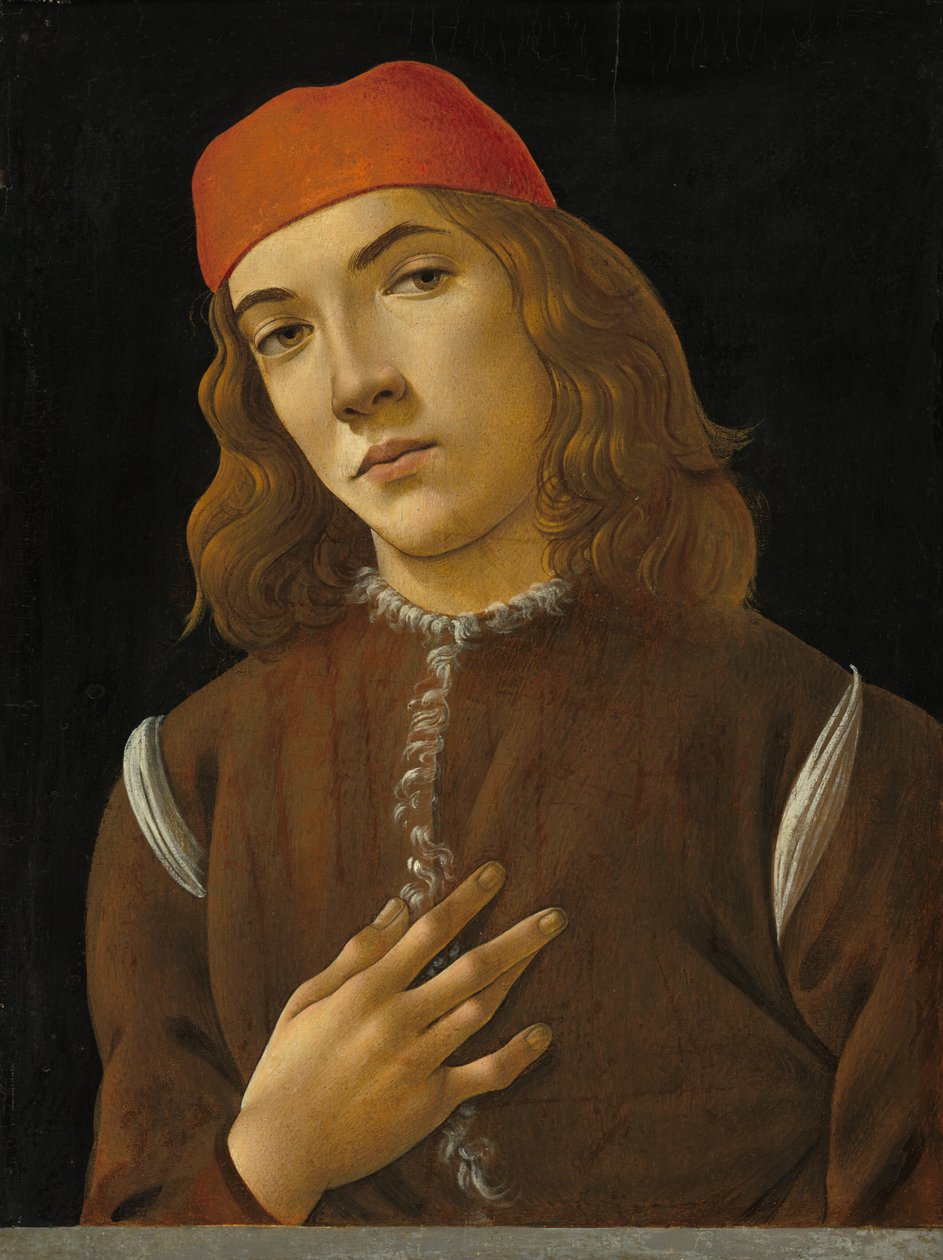 一个青年的肖像，约14821485。 作者 桑德罗·波提切利（Sandro Botticelli）