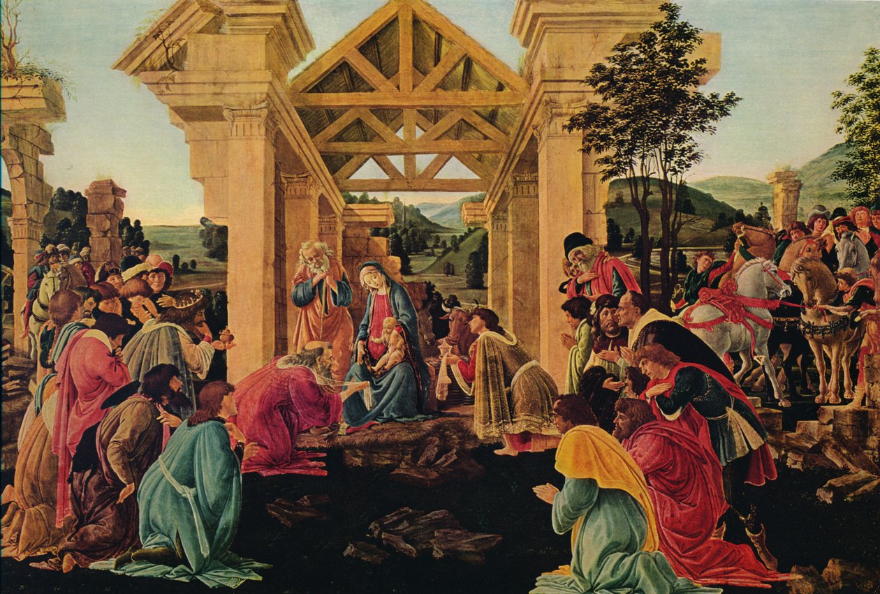 贤士的崇拜，c1475-1476 作者 桑德罗·波提切利（Sandro Botticelli）