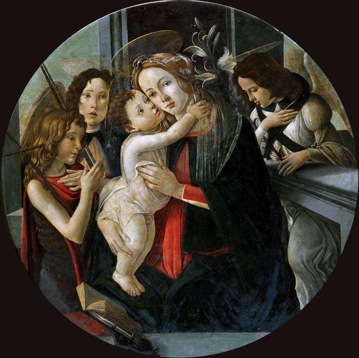 圣母与圣约翰和两个天使的孩子。 作者 桑德罗·波提切利（Sandro Botticelli）