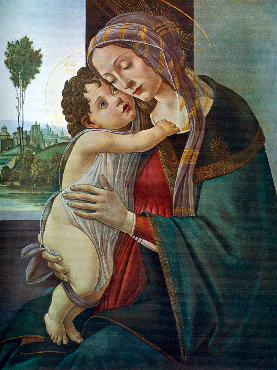 圣母子像，c1475-1500，1912年。 作者 桑德罗·波提切利（Sandro Botticelli）