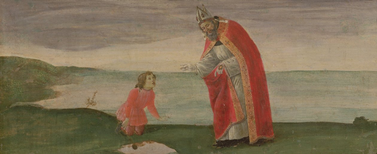 来自圣巴拿巴祭坛画的圣奥古斯丁的愿景，c.1488（面板上的蛋彩画） 作者 桑德罗·波提切利（Sandro Botticelli）