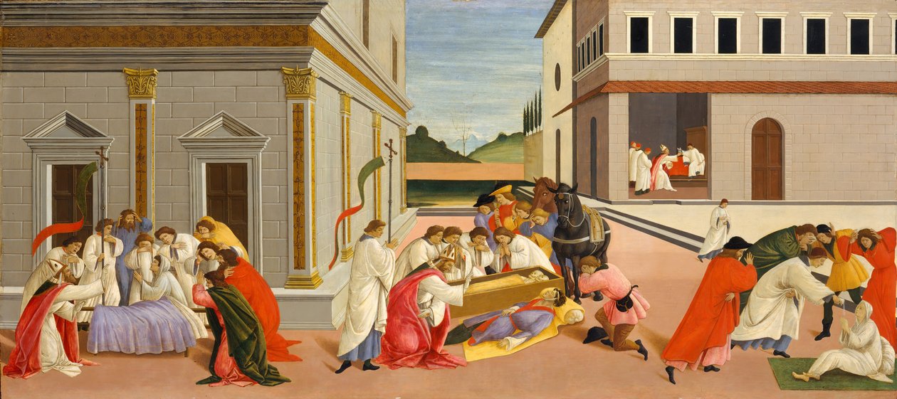 圣泽诺比乌斯的三个奇迹，约1500年。 作者 桑德罗·波提切利（Sandro Botticelli）