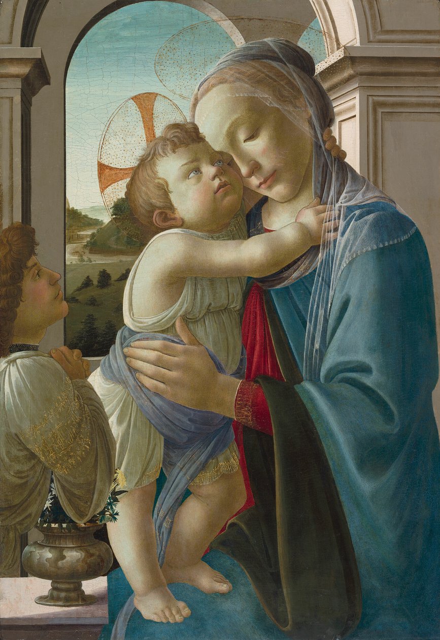 圣母子与天使 作者 桑德罗·波提切利（Sandro Botticelli）