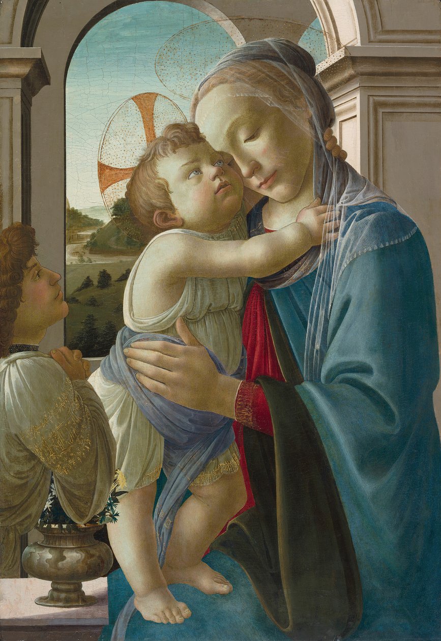 带有天使的圣母和儿童，147585。 作者 桑德罗·波提切利（Sandro Botticelli）