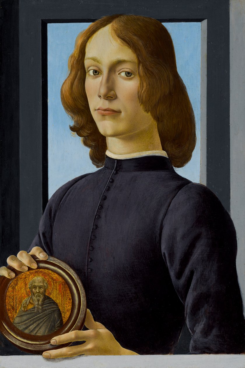 拿着圆盘的年轻人，约1480年。 作者 桑德罗·波提切利（Sandro Botticelli）