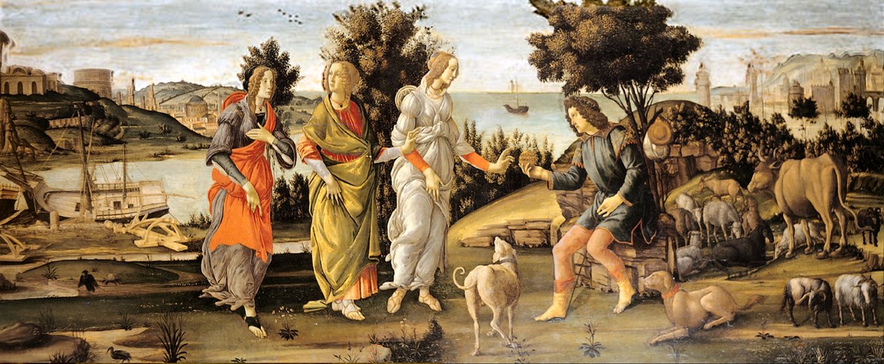 巴黎审判 作者 桑德罗·波提切利（Sandro Botticelli）和工作室