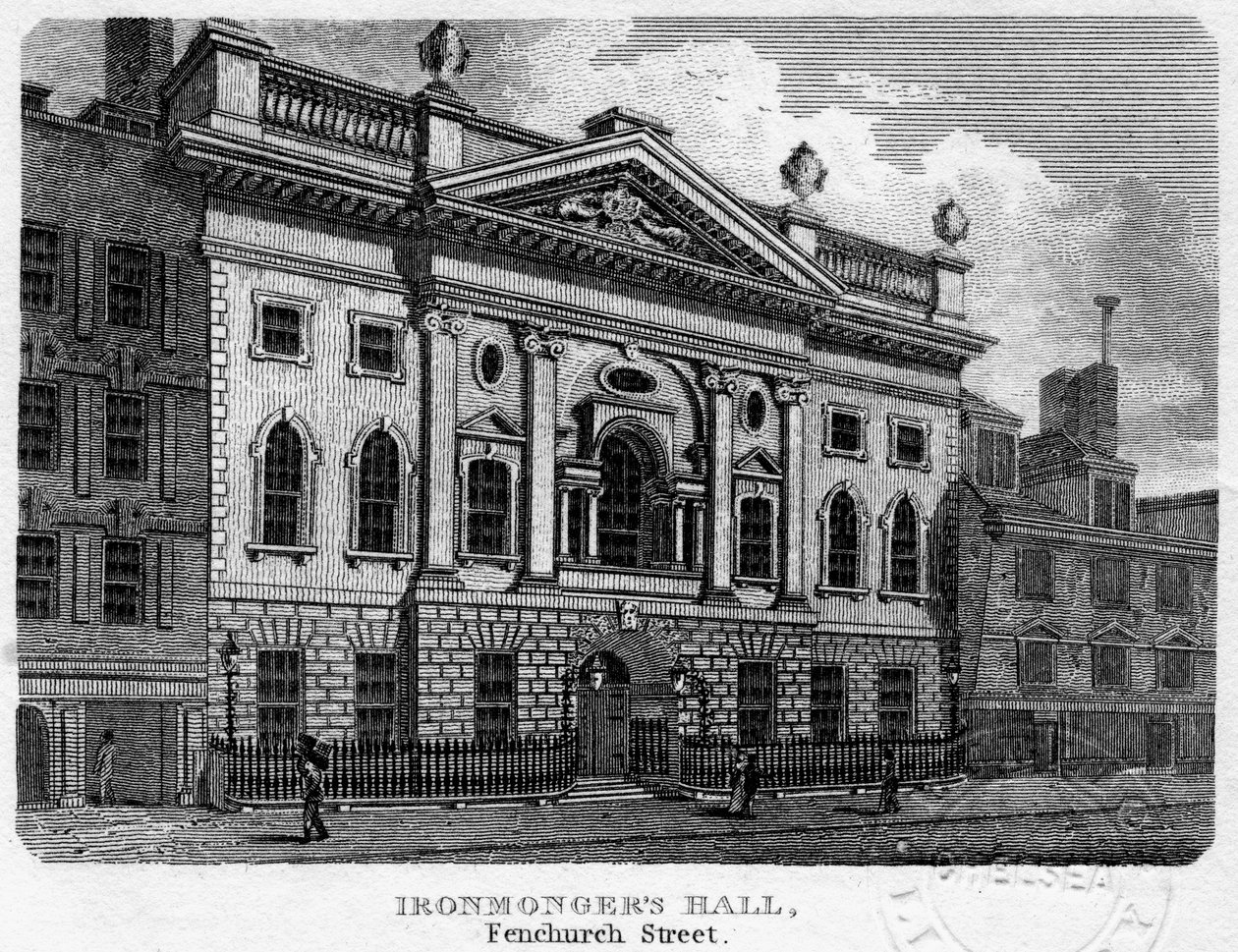 伦敦市Fenchurch街的Ironmongers大厅，1812年。 作者 金沙