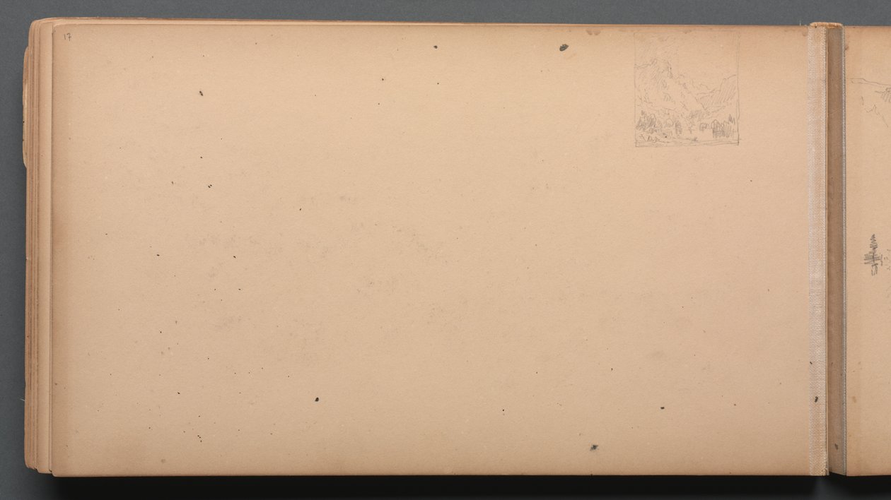 写生簿，第17页：缅因州迪克斯维尔山谷（Dixville Notch），1859年。 作者 桑福德·罗宾逊·吉福德