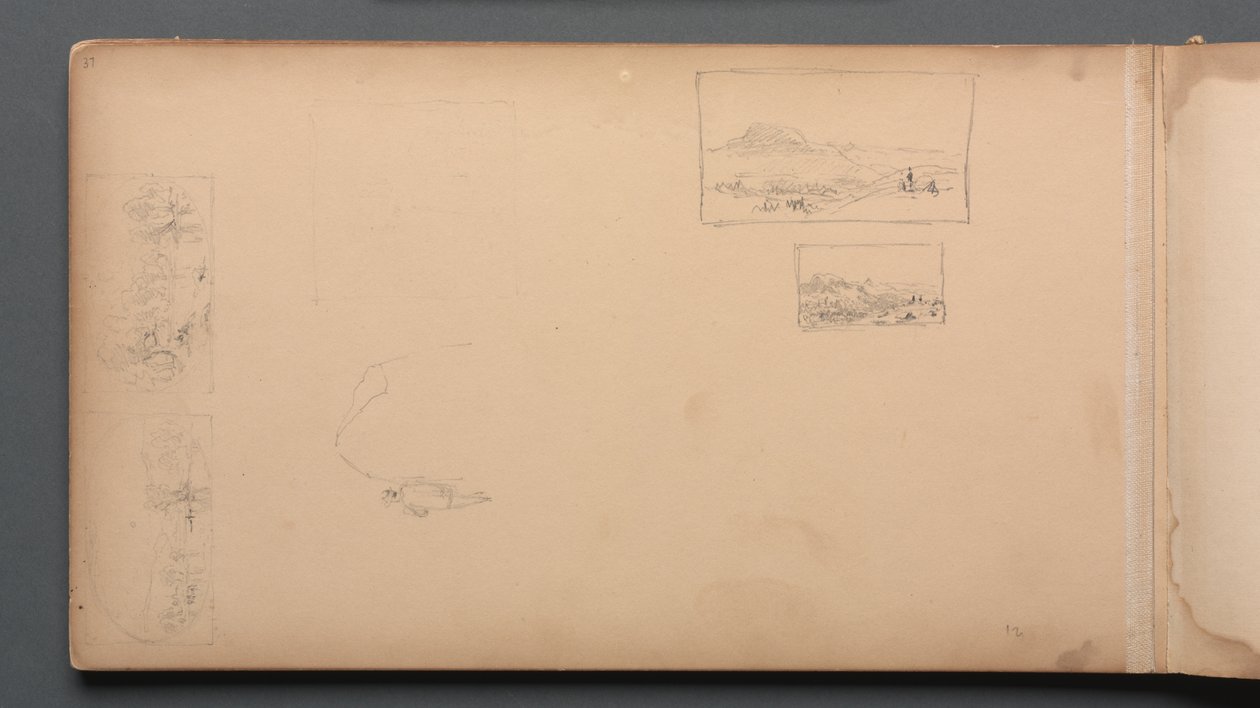 速写本，第37页：缅因州风景名胜，1859年。 作者 桑福德·罗宾逊·吉福德