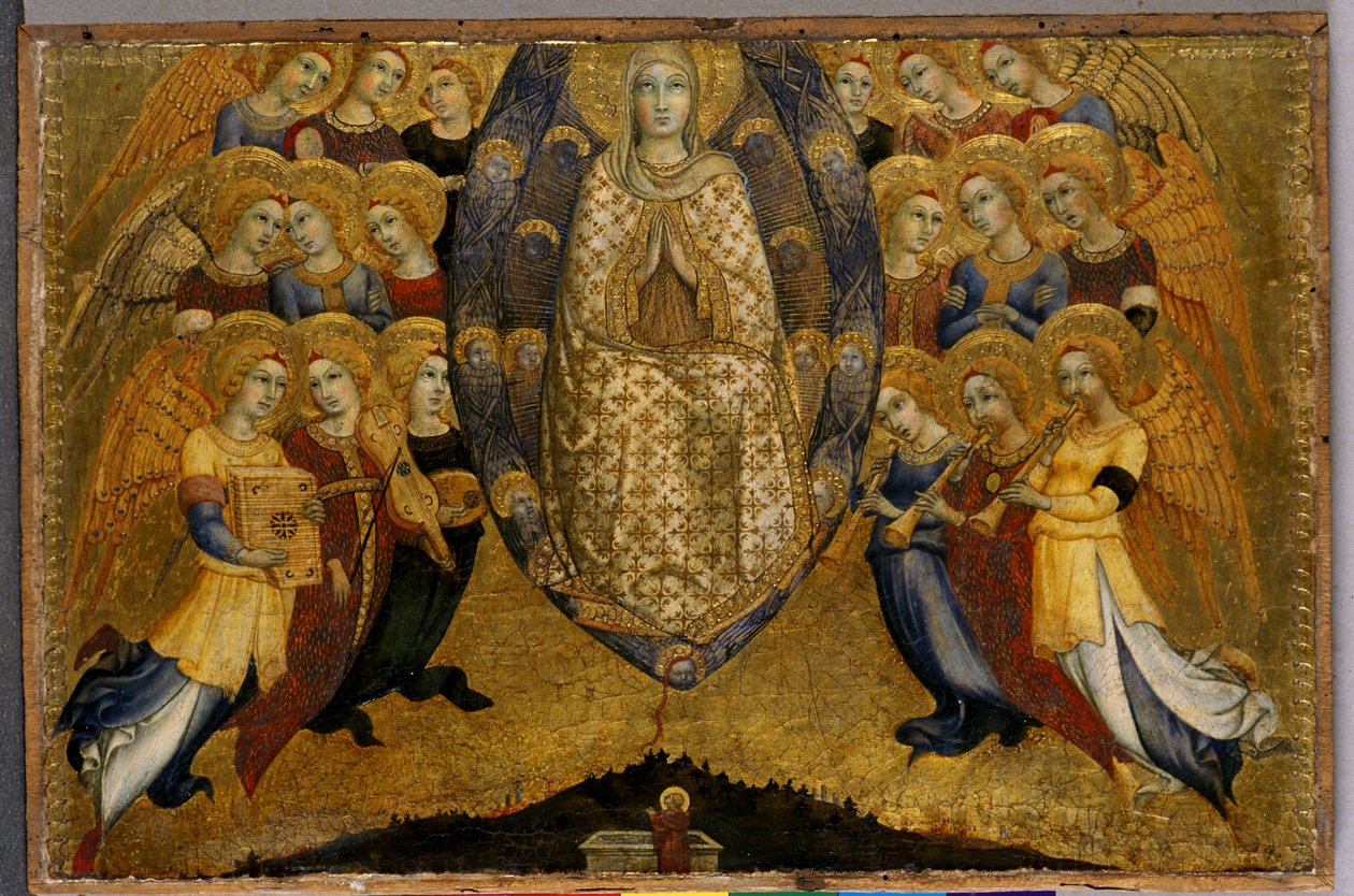 圣母升天，c.1449（木头上的蛋彩画） 作者 Sano di Pietro