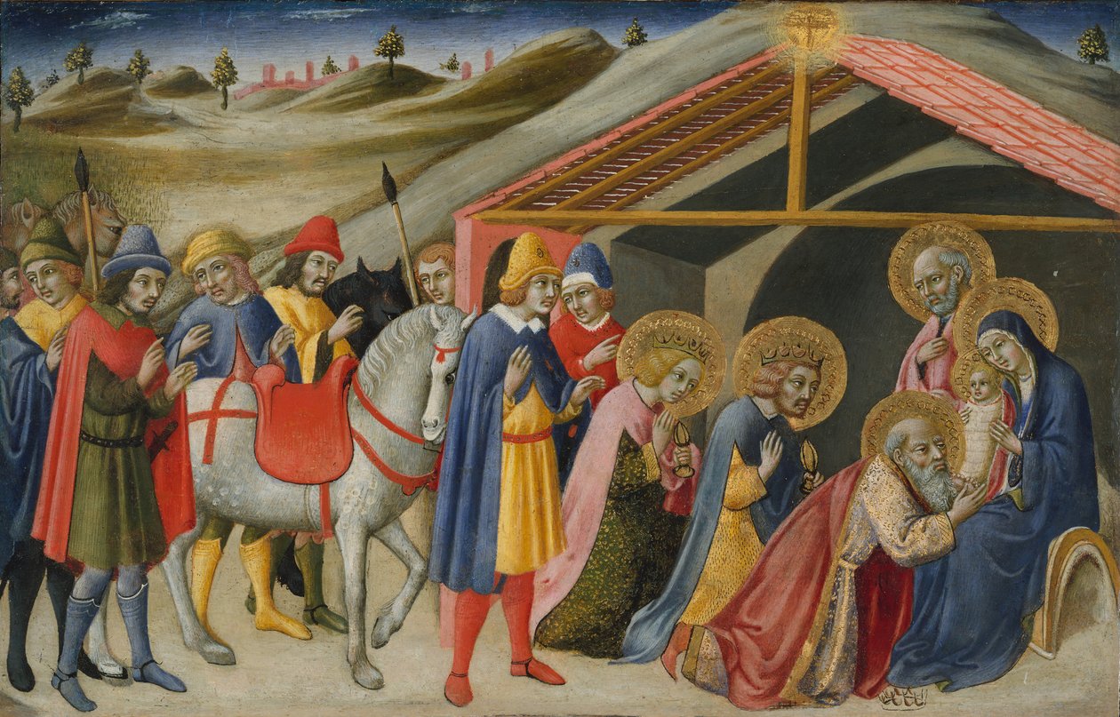 贤士的崇拜，ca。 1470。 作者 Sano di Pietro