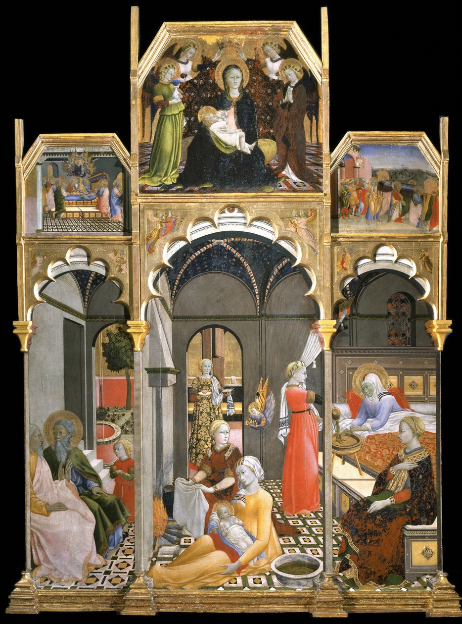 从处女的生命中诞生处女场景，1437-1439年 作者 Sano di Pietro