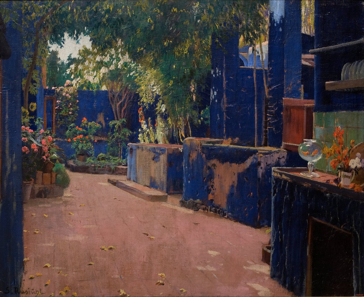 蓝色庭院。 Arenys de Munt 作者 圣地亚哥·鲁西诺（SantiagoRusiñol）