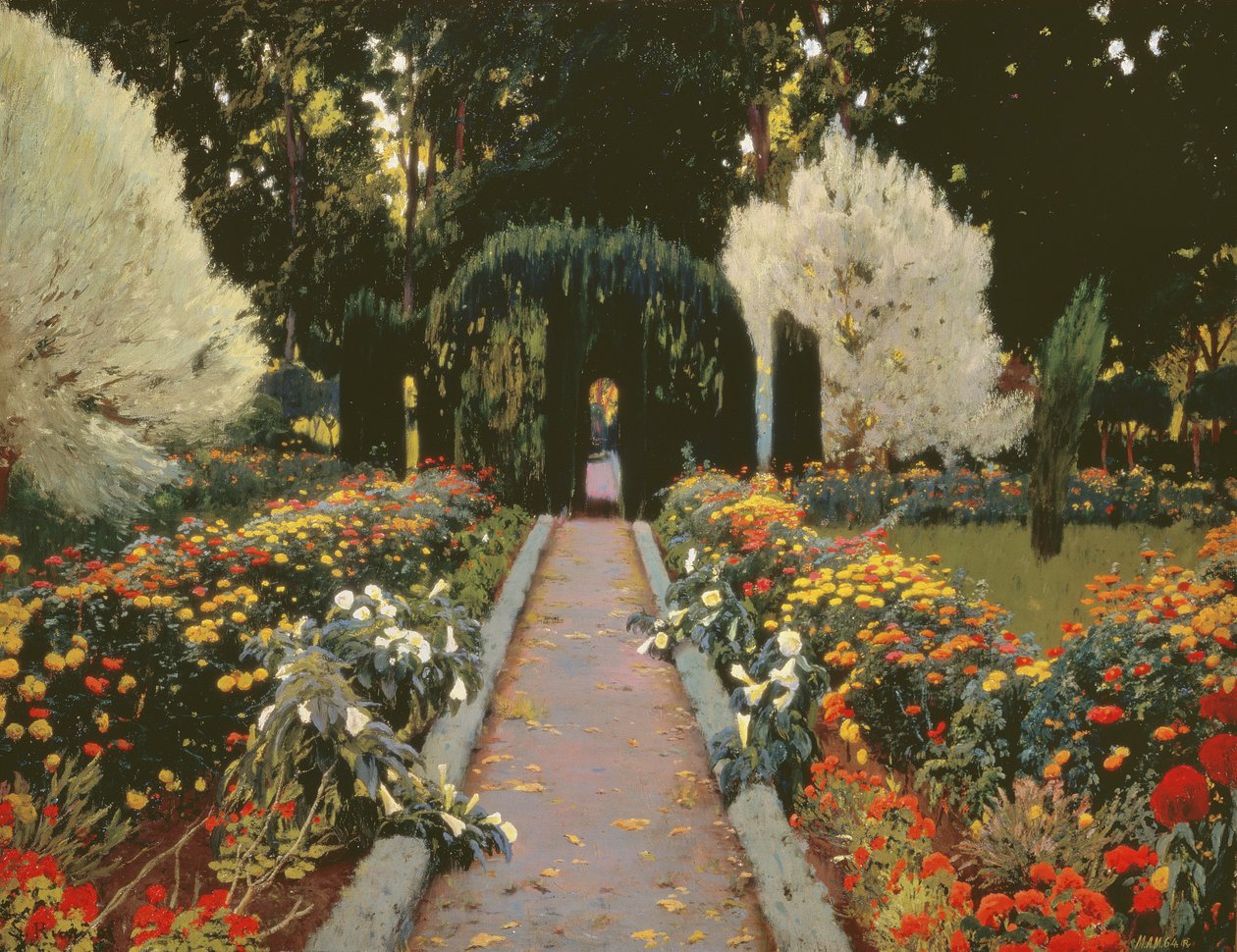 Glorieta II（阿兰胡埃斯花园，阿尔布尔二世）1907年 作者 圣地亚哥·鲁西诺（SantiagoRusiñol）