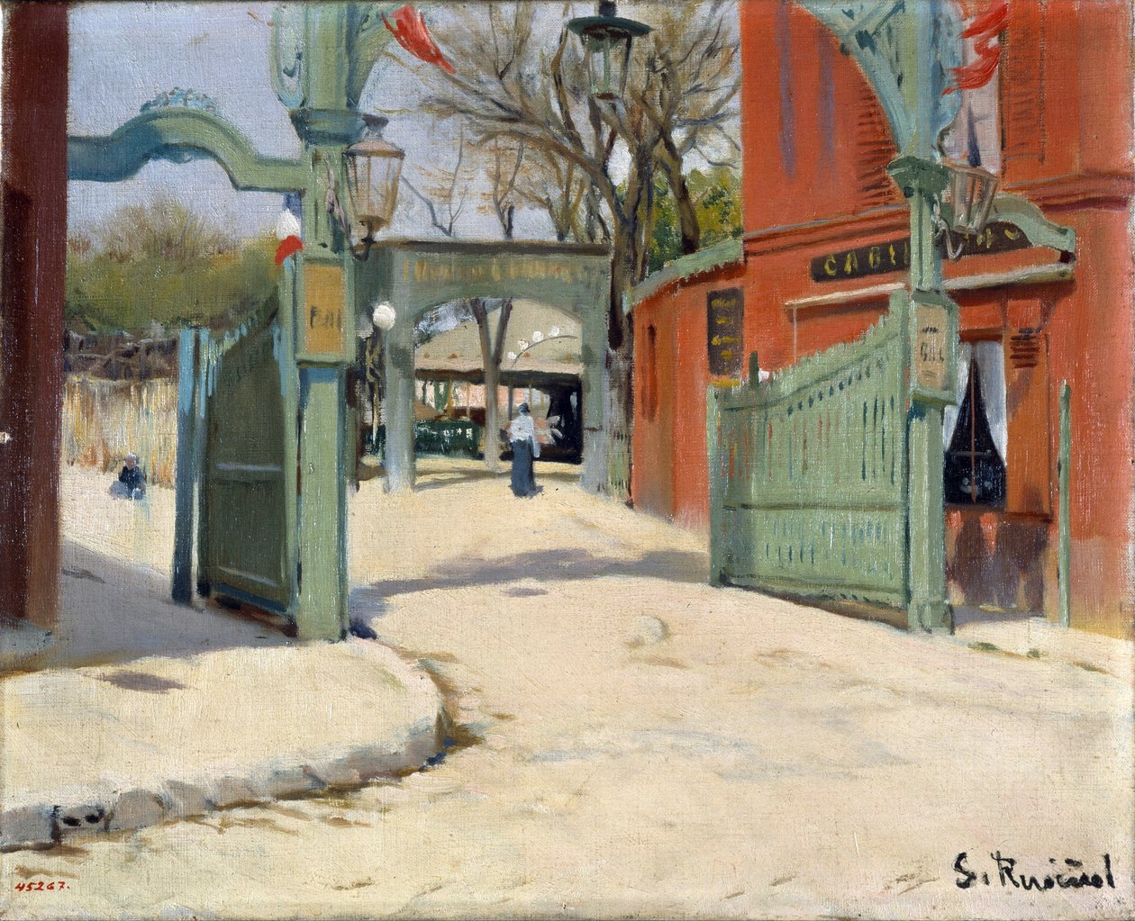 Moulin de la Galette 公园的入口 - Santiago Rusinol (1861-1931) 的绘画 - 1891 - 布面油画 - 33,5x41 - Museu Nacional d