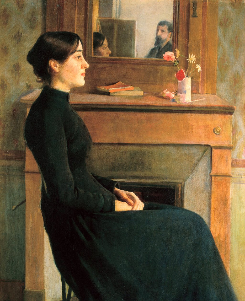 Portrait of a woman, painting by Santiago Rusinol y Prats 作者 圣地亚哥·鲁西诺·普拉茨